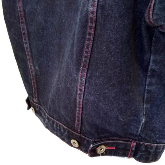 LaZer Jean Women's Denim Jacket with Red Stitching Size Medium - Picture 4 of 8